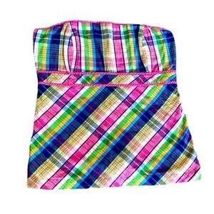 Lily Pulitzer Plaid Strapless Top Size 4